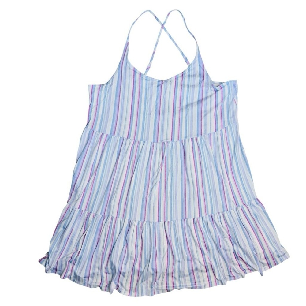 Tommy Bahama Womens Size XL Jersey Short Chemise Blue Pink Striped Short‎ Gown